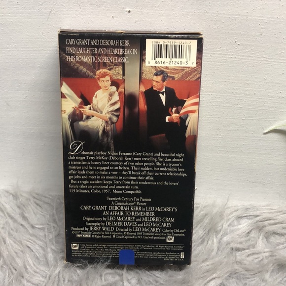An affair to remember 1985 fox video:  VHS Home Movie Video Cassette Tape - Picture 2 of 3